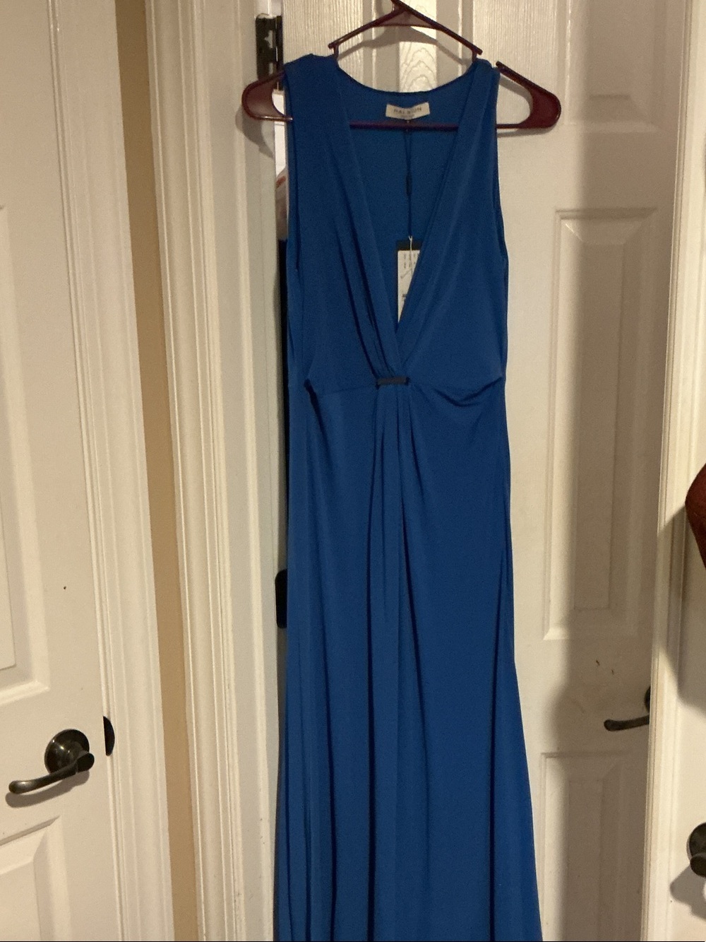 Halston Heritage Royal Blue Sleeveless Maxi Dress